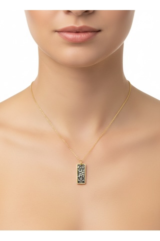 G&a Jewels - Zamansız Sembol - 925 Ayar Oksitli Yaldız Altın Kaplama Gümüş Kolye Altın - Gümüş