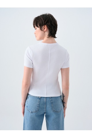 Fitted Kadın Tshirt K.kol Beyaz