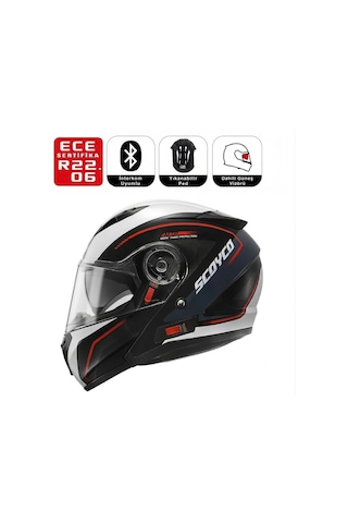 Ff869 Pulse Motosiklet Kaskı Güneş Vizörlü Çene Açılır Motorcu Kask Çok Renkli