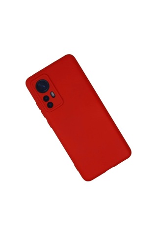 Xiaomi Mi 12 Kılıf Nano İçi Kadife Silikon - Kırmızı Düz Renkli