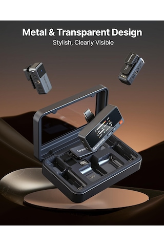 Saramonic Air Kablosuz Yaka Mikrofonu, Usb-c İle - 48khz/24bit, 90db Snr, Apple Uyumlu iPhone 15/16 Serisi İçin Mikrofonlu Cep Telefonu, Şarj Kutusu Ve Uygulama Kontrolü İle, 300 M Menzil, Mini Klipsli Mikrofon