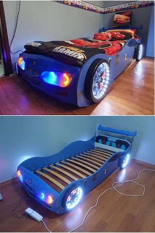 Gt2 - Bmw - Arabalı Yatak - Tekerlekleri Ledli.