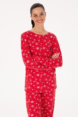 U.s. Polo Assn. Kadın Kırmızı Pijama Takım 50318877-vr030 Kırmızı