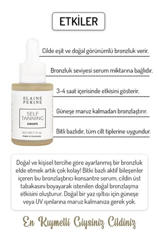 Elaine Perine Güneşsiz Bronzlaştırıcı Serum Kendiliğinden Eşit Ve