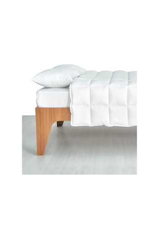 Yorgan Çift Kişilik Microfiber Dolgun Kare Desenli 195 x 215 CM Beyaz