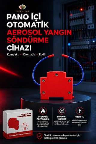 Pano İçi Otomatik Aerosol Yangın Söndürme Cihazı Sy-aer-100 1 M³ Isı Algılamalı 12v Dc