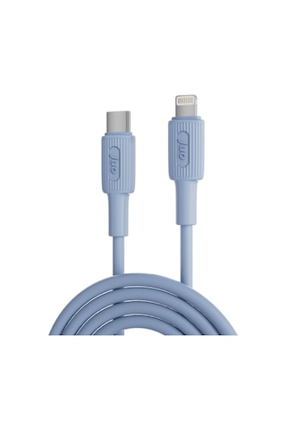 Juo JCBS271 27w Usb Type-c To Lightning Apple Uyumlu iPhone iPad Silikon Hızlı Şarj Ve Data Kablosu Mavi 1 Metre