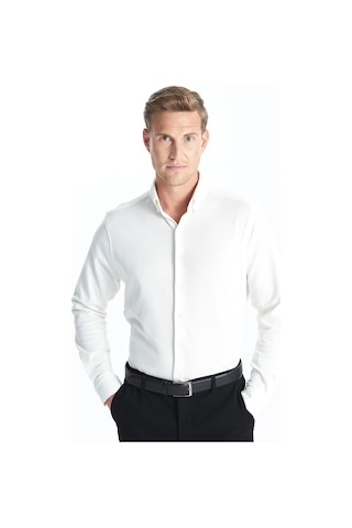 LC Waikiki Southblue Beyaz Slim Fit Uzun Kollu Erkek Gömlek Ecru