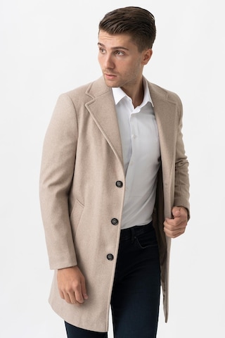 White Stone Ancona 4025-2 Düz Ceket Yaka Slim Fit Pamuklu Kaban K.Bej-K.Bej