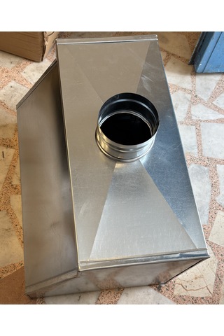 Sac Davlumbaz Havalandırma Uzunluk 50 Genişlik 40 Yükseklik 37 Cm Çıkış Boğaz Ölçüsü 13 Cm Galvaniz