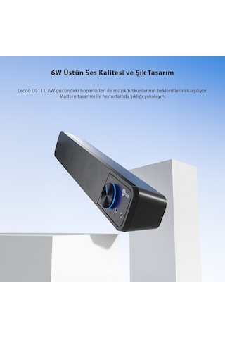 Lecoo Ds111 Kablolu Usb + 3.5mm Jack Girişli 6w Soundbar Hoparlör