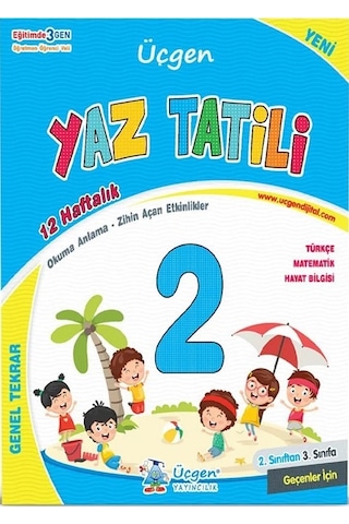 Üçgen 2.sınıftan 3.sınıflara Geçenler İçin Yaz Tatil Seti Tatil+problem Kitabı
