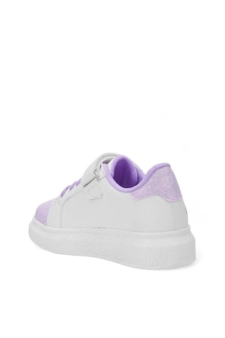 Zacoz Melodia Detaylı Simli Kız Çocuk Spor Ayakkabısı, Sneaker Beyaz Lila