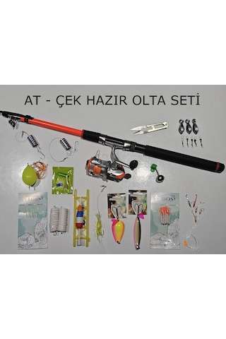Hazır Olta Seti At-çek Olta Seti 40-80gr 210cm At Çek Olta Seti Hazır Tam Takım Olta Seti Standart