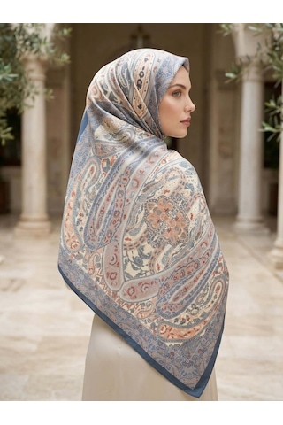 Camellia Scarfs Vela Desen Soft Şal İndigo - Asil Ve Rahat Stil