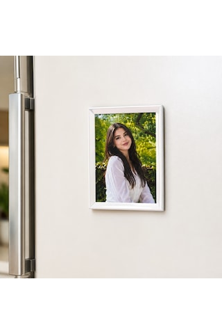 8 Adet Beyaz Çerçeveli Fotoğraf Baskılı Mıknatıslı Magnet 6,5 9,5 Cm