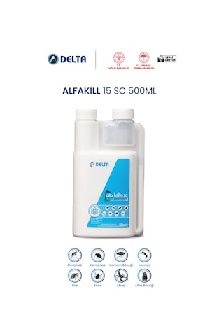 Alfakill 15 Sc 500 Ml Konsantre Haşere Ilacı - Pire, Kene, Akrep, Hamamböceği, Sivrisinek, Karasinek