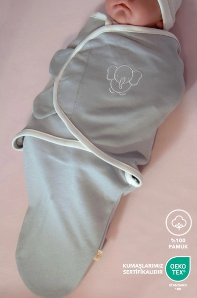 Lilalinda Yenidoğan Nakış Detaylı Pamuk Kundak