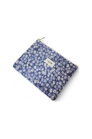 Estrella Paris Bloom Portföy & Clutch El Çantası Tablet Çantası Makyaj Çantası Papatya Mavi 25 X 19 Cm Diğer