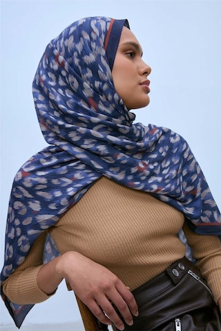 Silk Home Eco Viscose Leopar Desen Şal 6001 Lacivert-indigo