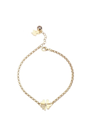 Çgk Çiğdem Gürel Kuyumculuk Yonca Doç Zincirli Altın Bileklik Çok Renkli