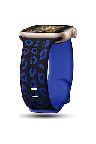 Watch 38mm Kth Krd-140 Silikon Kordon Strap Kayış - Siyah-mavi