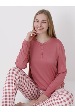 Dofi Kadın Patlı Pijama Takımı - Turuncu