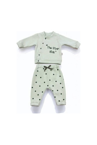 Bebek İkili The Star Kids Yazılı Şardonlu Eşofman Takım-15171 Mint