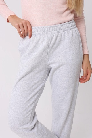 Defys Defy's Kadın İçi Polarlı 3 İplik Regular Fit Beli Ve Paçası Lastikli Gri Jogger Eşofman Altı Gri Melanj - 747316938 GRİ MELANJ