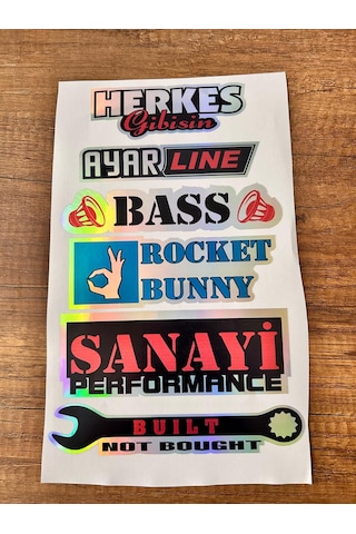 Araç Arka Cam Yazısı Hologramlı Yan Kapı, Yan Cam Stickerı Herkes Gibisin