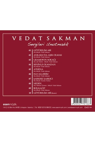 Vedat Sakman - Sevgileri Unutmadık CD