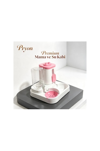 Pryon Otomatik Kedi Köpek Mama Ve Su Sebili Çeşmesi - Pembe