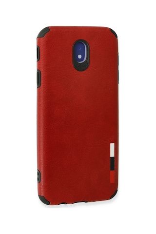 Newface Samsung Galaxy Uyumlu J7 Pro / J730 Kılıf Loop Deri Silikon Semeglbl - 76 - Kırmızı