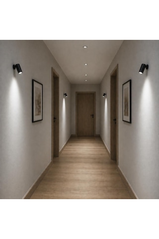 Gu10 Duylu Siyah Aplik Spot 4000k Naturel Işık 4,5w Ampul Dahil, Ayarlanabilir Başlık, Modern Tavan Ve Duvar Aydınlatma Armatürü