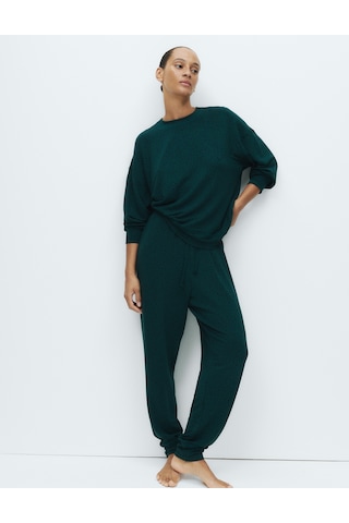 Marks & Spencer Flexifit Yıldız Baskılı Pijama Takımı T37002235J Yeşil