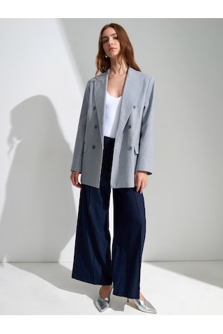 DİLVİN 60811 Keten Karışımlı Blazer Ceket-mavi