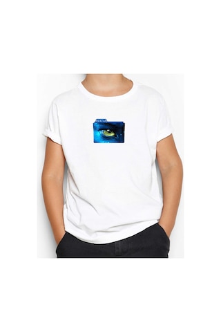 Zepplin Giyim Avatar The Way of Water Blue Line Beyaz Çocuk Tişört Beyaz