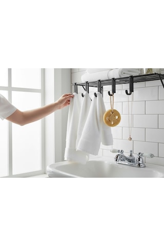 Karteya 10 Adet Siyah Kanca Askı Banyo Ve Mutfak Rafları İçin Plastik Asma Aparatı Siyah