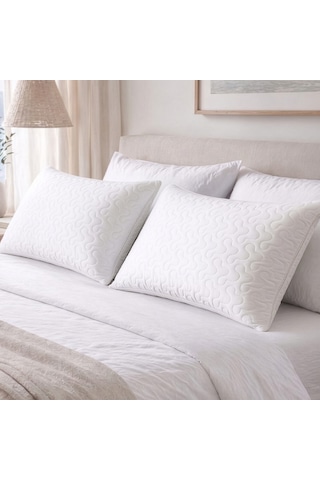 Ogi Home Mikro Kapitone Yastık Alezi 50x70 Cm Mikro Kapitoneli Kumaş Fermuarlı Yastık Alezi Yastık Koruyucu Kılıf Beyaz