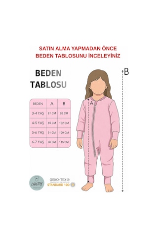 Cantoy Kız Erkek Çocuk Kalın Elyaf Dolgulu 2.5 Tog Desenli Uyku Tulumu Beyaz-pembe
