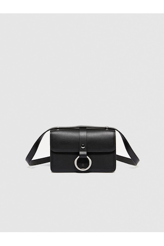 Sisley Metal Halkalı Küçük Boy Çapraz Çanta Kadın Siyah Çanta - 324p6hedwy03w