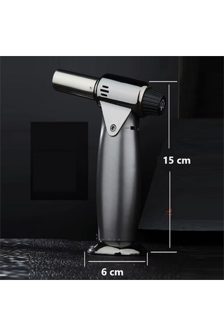 Bütan Torch Pürmüz Çakmak 1300 Derece Siyah Renk Metal