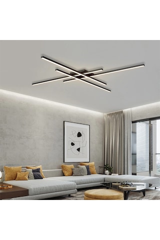 Siyah 3 Işık Rengi 2 Led Tavan Lambası,avize,modern Aydınlatma,dekoratif Işık Siyah