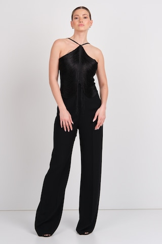 Explosion Kadın Püskül Detaylı Boyundan Bağlamalı Abiye Tulum 2283 Siyah Siyah