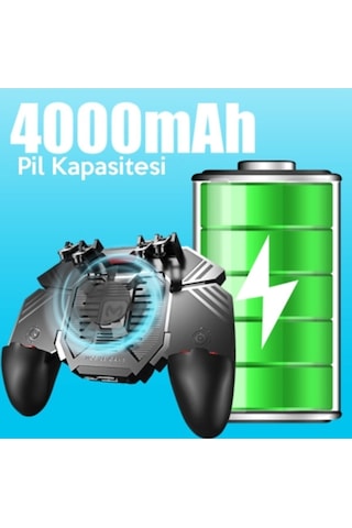 Ak77 4000 Mah Fanlı Dört Tetik Mobil Oyun Aparatı - Pubg Siyah