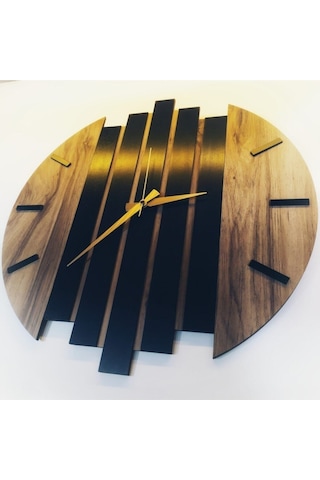 Modern Ahşap Duvar Saati 50cm Ahşap