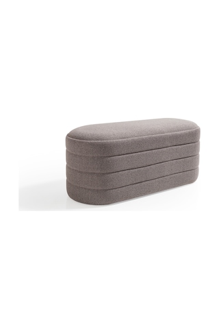 Bench Puf - Yatak Ucu Bench - Cnc Çizgili Modern Bench Modelleri -oturma Bankı -küçük Koltuk Gri