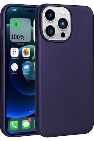 Apple Uyumlu iPhone 14 Pro Max Uyumlu Zore Premier Silikon Kılıf-derin Mor Derin Mor -
