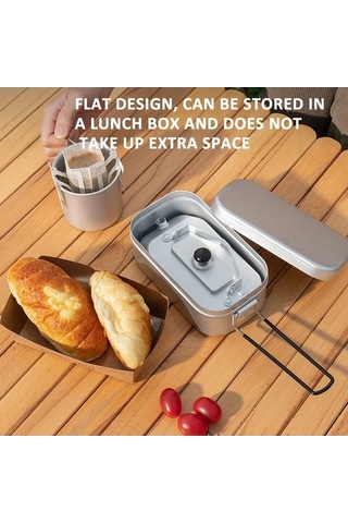 Prestigegoods Alüminyum Hafif Su Isıtıcısı Açık Hava Yürüyüş Kamp Kaynar Su Tencere Saplı 200ml 15,6x8,7x5,8cm Çok Renkli