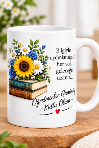 24 Kasım Öğretmenler Günü Ne Özel Kupa Bardak Hediyesi Öğretmenler Gününüz Kutlu Olsun Beyaz